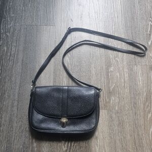 Michael Kors Charlton Large Crossbody Textured Leather Black Bag